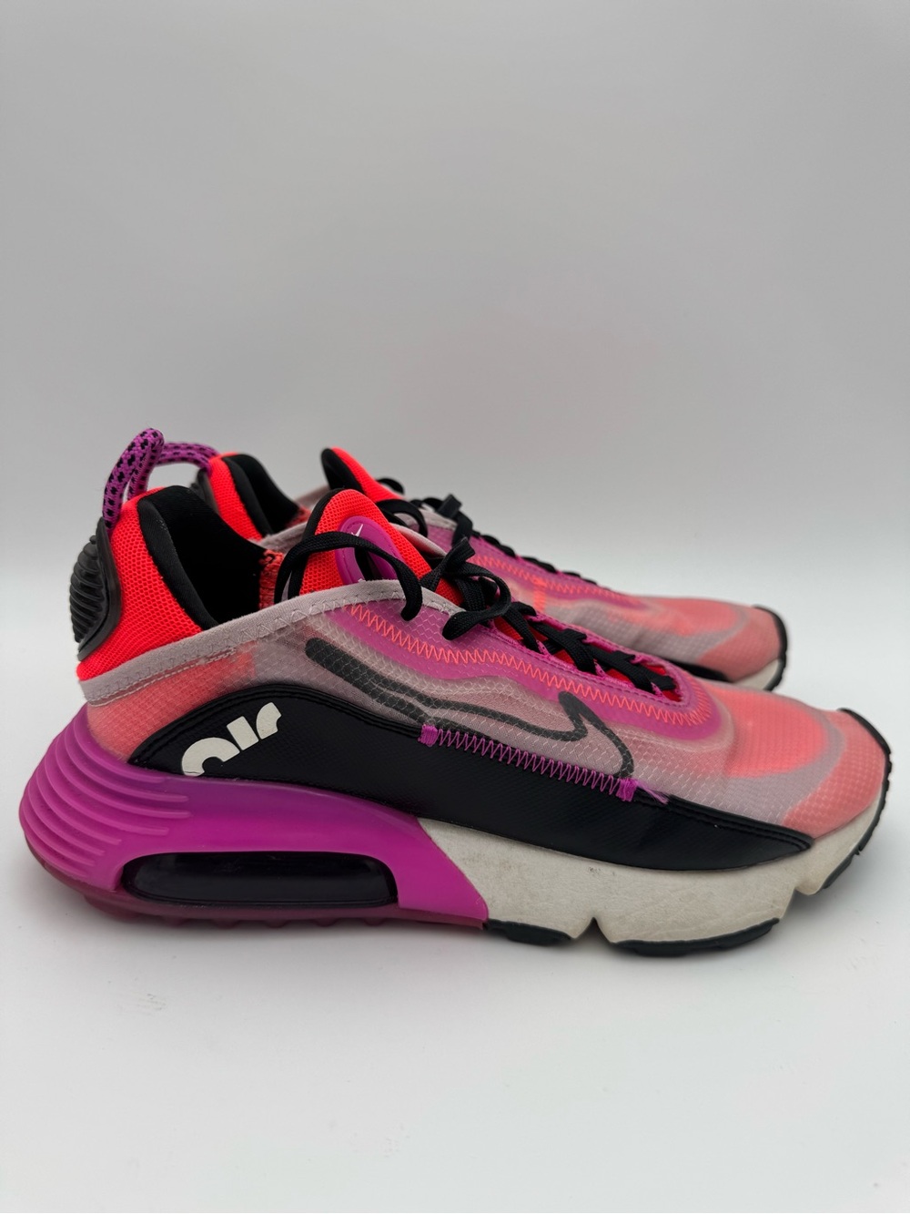 Nike Air Max 2090 Pink Purple Black Running Shoes Women’s Size 7